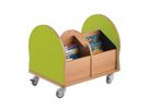 Bücherwagen mit 4 Fächern, B 75 x H 60 x T 55 cm