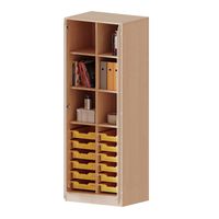 ErgoTray Schrank mit Sockel und Doppeltür, 12 flachen Boxen, B 70,3 x H 190 x T 50 cm