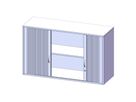 Aufsatzschrank mit Rollo und 1 Einlegeboden, abschliessbar, B 100 x H 72 x T 50 cm