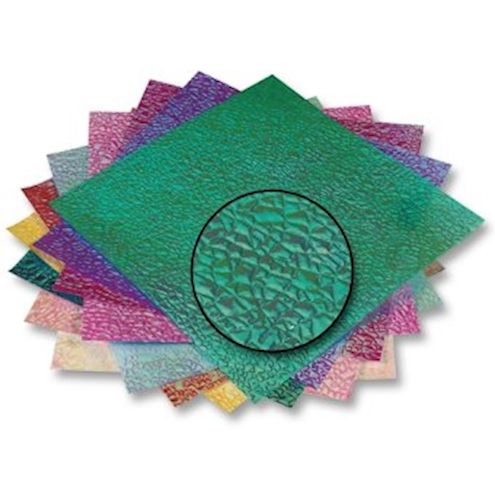 Irisierendes Papier 14 x 14 cm kristallgeprägt, 50 Blatt