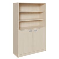 Regal mit Doppeltüren und Sockel, unten mit Mittelwand, mit 6 Einlegeböden, B 102 x H 180 x T 40 cm