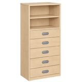 460.002.106K - Schrank mit 5 Schubladen, oben Regal mit 1 Einlegeboden, B 52 x H 120 x T 40 cm