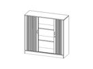 Schrank mit Rollo, Sockel und 2 Einlegeböden, abschliessbar, B 120 x H 118 x T 40 cm