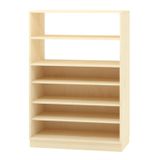 410.025.172K - Materialschrank offen mit Acryl-Rückwand halbhoch Dekor, B 90 x H 130 x T 40 cm