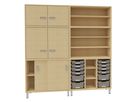 Pureo Portfolioschrank mit Schiebetüren, Furnier
mit 1 Mittelwand und 2 Einlegeböden
B 100 x H 75 x T 42 cm