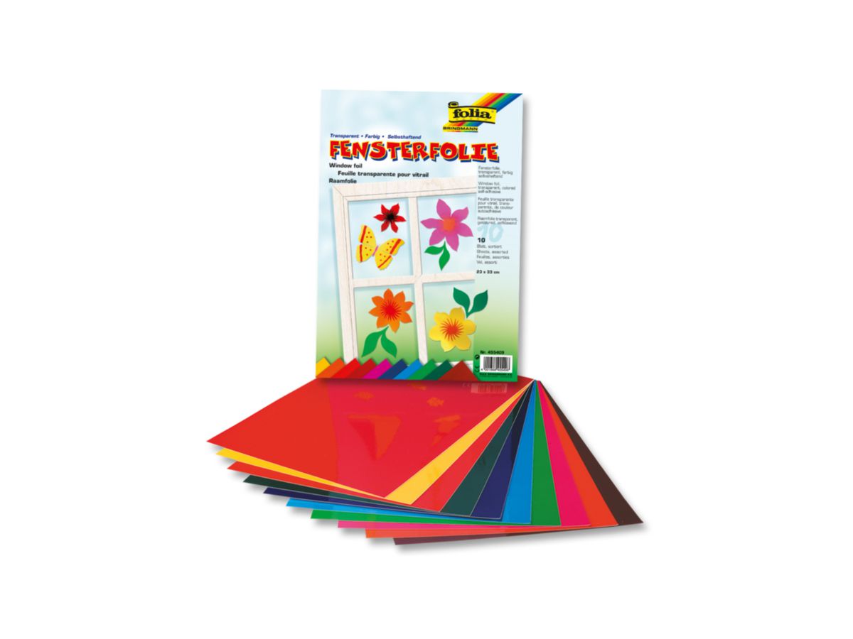 Fensterfolie 23 x 33 cm, transparent, 10 Bogen – Spiel- und Lernmittel für Kindergarten und Schule