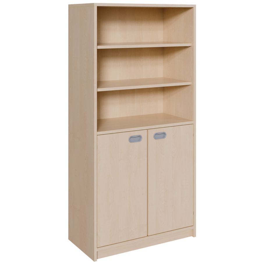 Regal mit Doppeltüren und Sockel, ohne Mittelwand, mit 4 Einlegeböden, B 78 x H 160 x T 40 cm