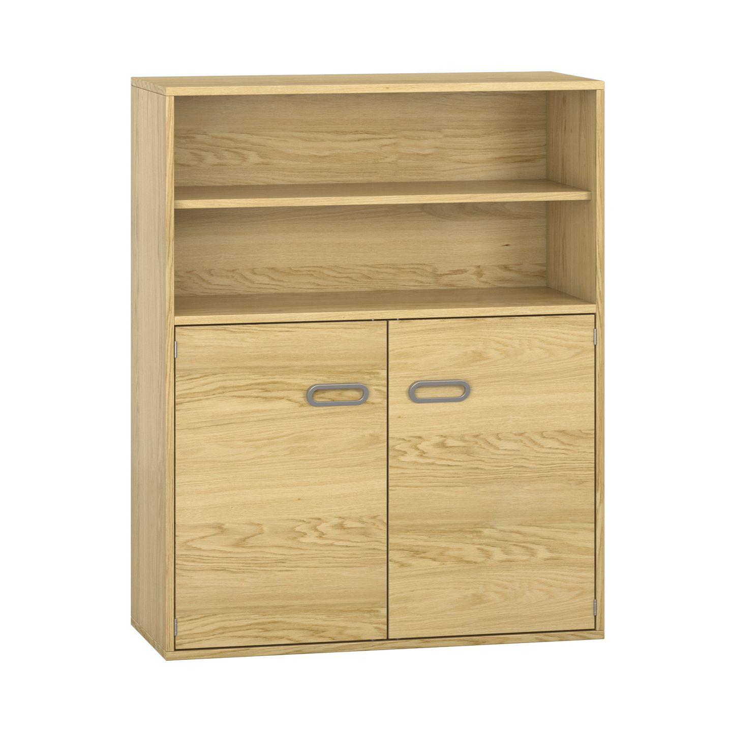 Pureo Türenschrank mit Doppeltür, oben offen, Furnier, B 100 x H 125 x T 42 cm