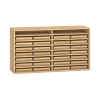 Pureo Regalschrank Furnier mit 28 Eigentumskästen, mit 14 Einlegeböden, B 137 x H 75 x T 42 cm