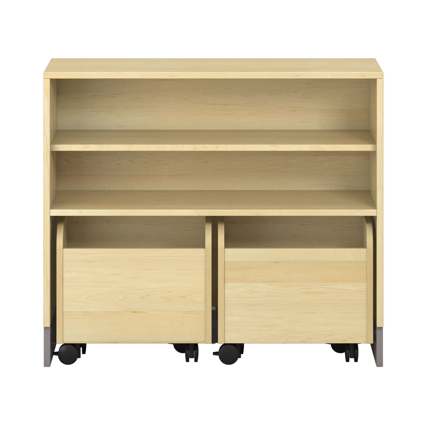 Pureo Regalschrank für Rollkästen Furnier, mit 1 Einlegeboden, B 100 x H 87,5 (inkl. Sockel) x T 42 cm