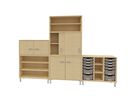 Pureo Portfolioschrank mit Schiebetüren, Furnier
mit 1 Mittelwand und 2 Einlegeböden
B 100 x H 75 x T 42 cm