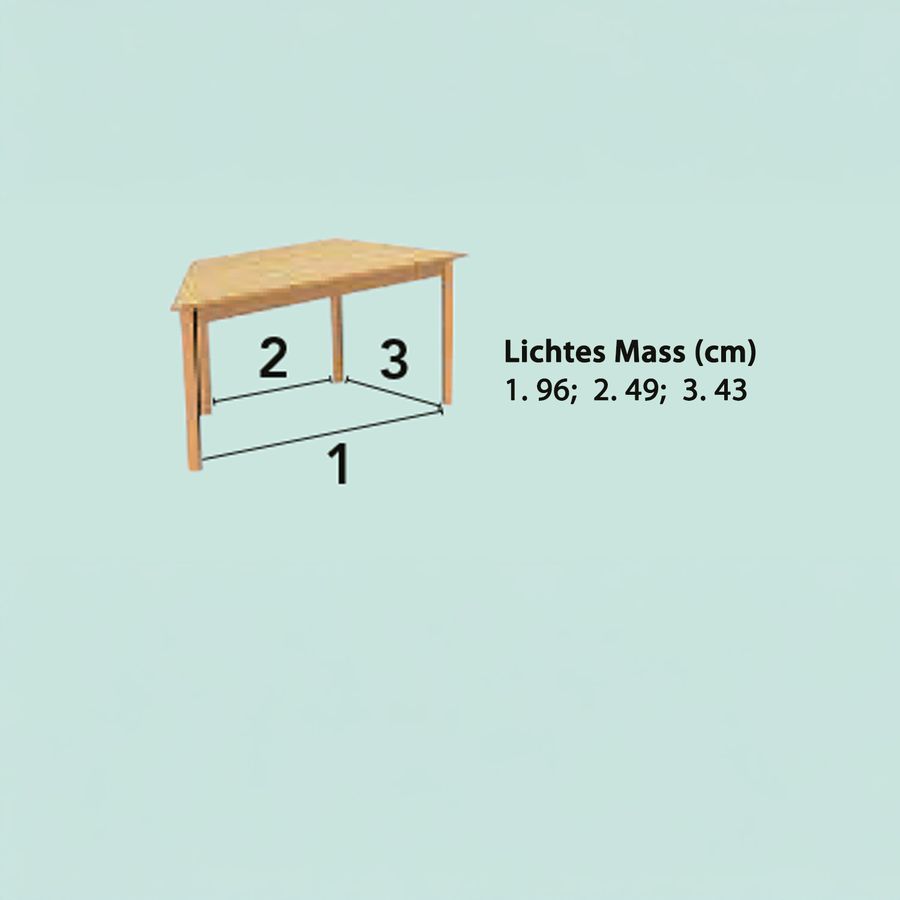 Trapeztisch, B 120 x S 60/60/60 cm, mit HPL Schichtstoff, Gleiter