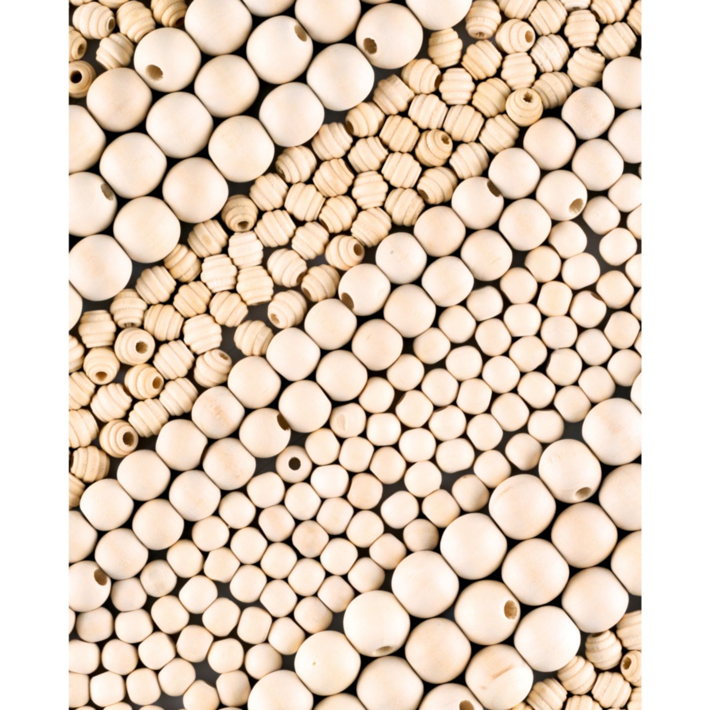 Holzperlen Natural Jumbo. 1 kg