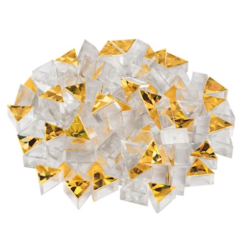 Glitzer-Prismo Dreiecksteine gold, ca. 100 Stk.