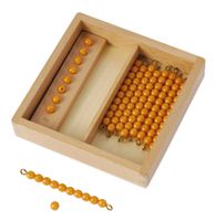 Kasten mit Zehnerstäbchen und Einerperlen