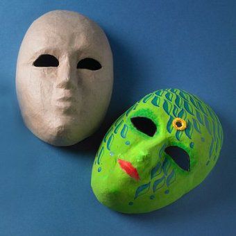 Maske Pappmaché, 1 Stk. ca. 16 x 24 cm