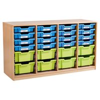 Materialschrank Forminant, mit 8x8 Schienen, B 138,3 x H 78,1 x T 45,7 cm