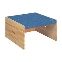 Hohes Quadrat-Podest in Linoleum L479 blau, B 78,8 x H 44,2 x T 78,8 cm