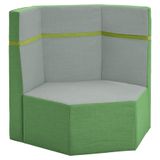 444.188.285K - Podest Sechseck mit 3 Rückenlehnen und Stoffbezug