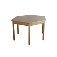 Klassik-Tisch sechseckig mit HPL-Belag, Filzgleiter, B 120 x H 57,5 x T 103,9 cm, Seitenlänge 60 cm