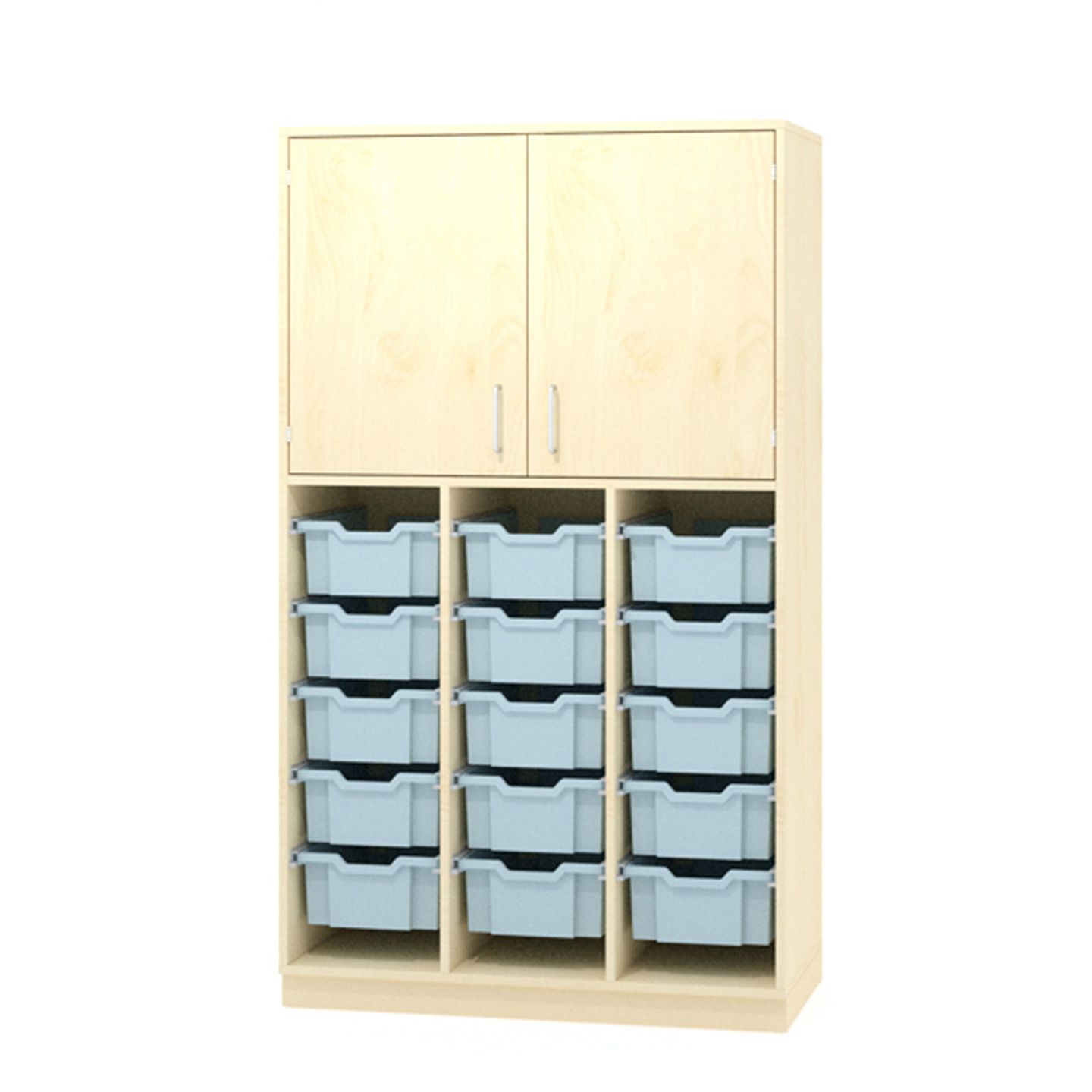 Kombischrank geschlossen mit 15 Paar Fürhungsleisten, mit Sockel, Dekor, B 105,1 x H 180 x T 45 cm