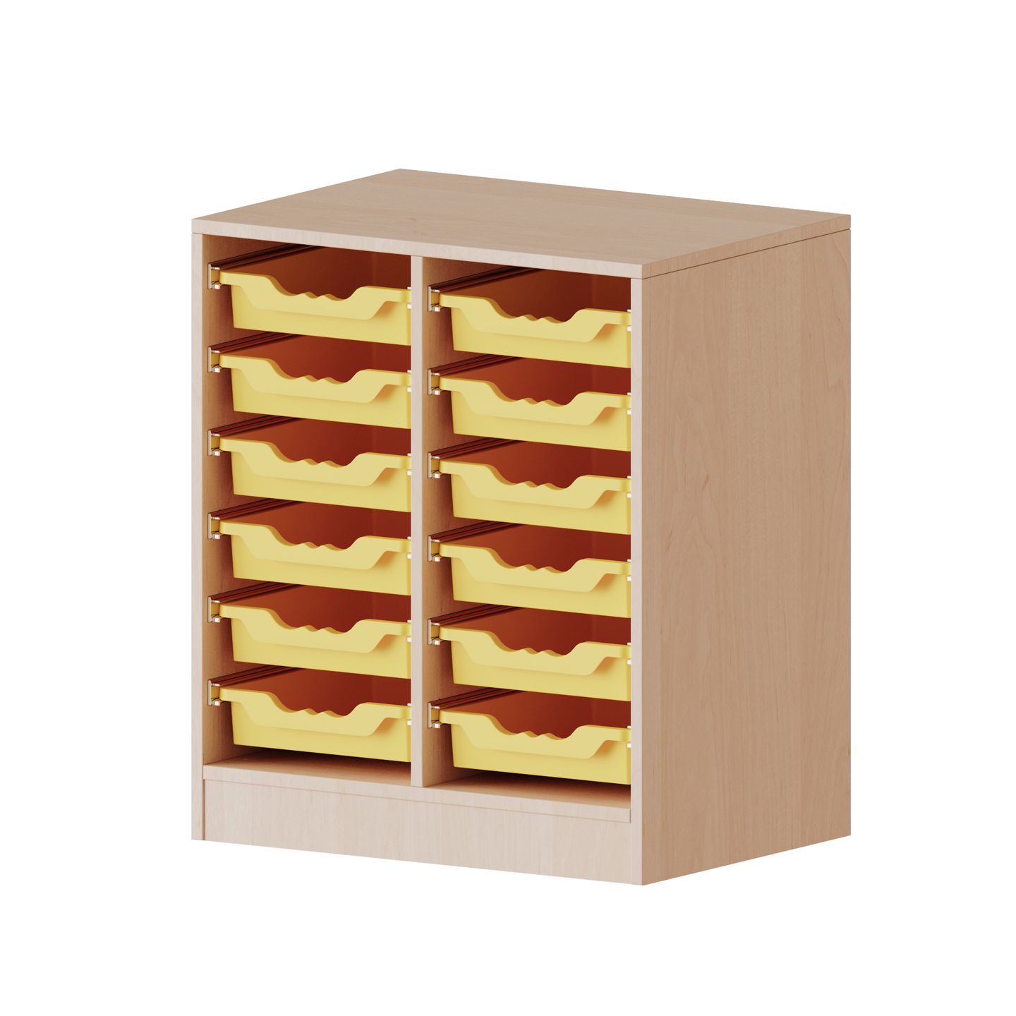 ErgoTray Regal mit Rollen, 12 flachen Boxen, B 70,3 x H 82 x T 40 cm