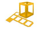 Laternenrohling Wellpappe eckig, gelb, 5 Stk.