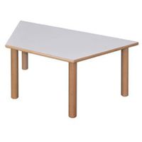Allround-Tisch trapezförmig, B 140 x H 64,5 x S 70/70/70 cm, HPL-Belag, Gleiter