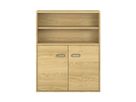 Pureo Türenschrank mit Doppeltür, oben offen, Furnier, B 100 x H 125 x T 42 cm