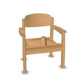 2040011 - Armlehnenstuhl Favorit natur mit Sitzknopf