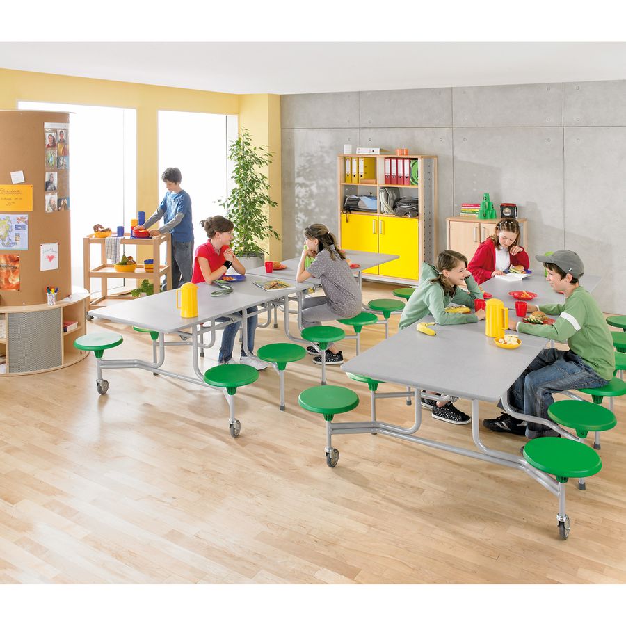 12er-Tisch-Sitz-Kombination rechteckig, Tischhöhe 66 cm Sitzhöhe 36 cm