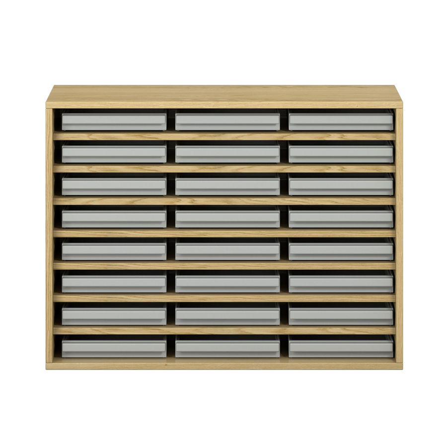 Pureo Eigentumsschrank Furnier mit 24 Kästen, 7 Einlegeböden, B 100 x H 75 x T 42 cm