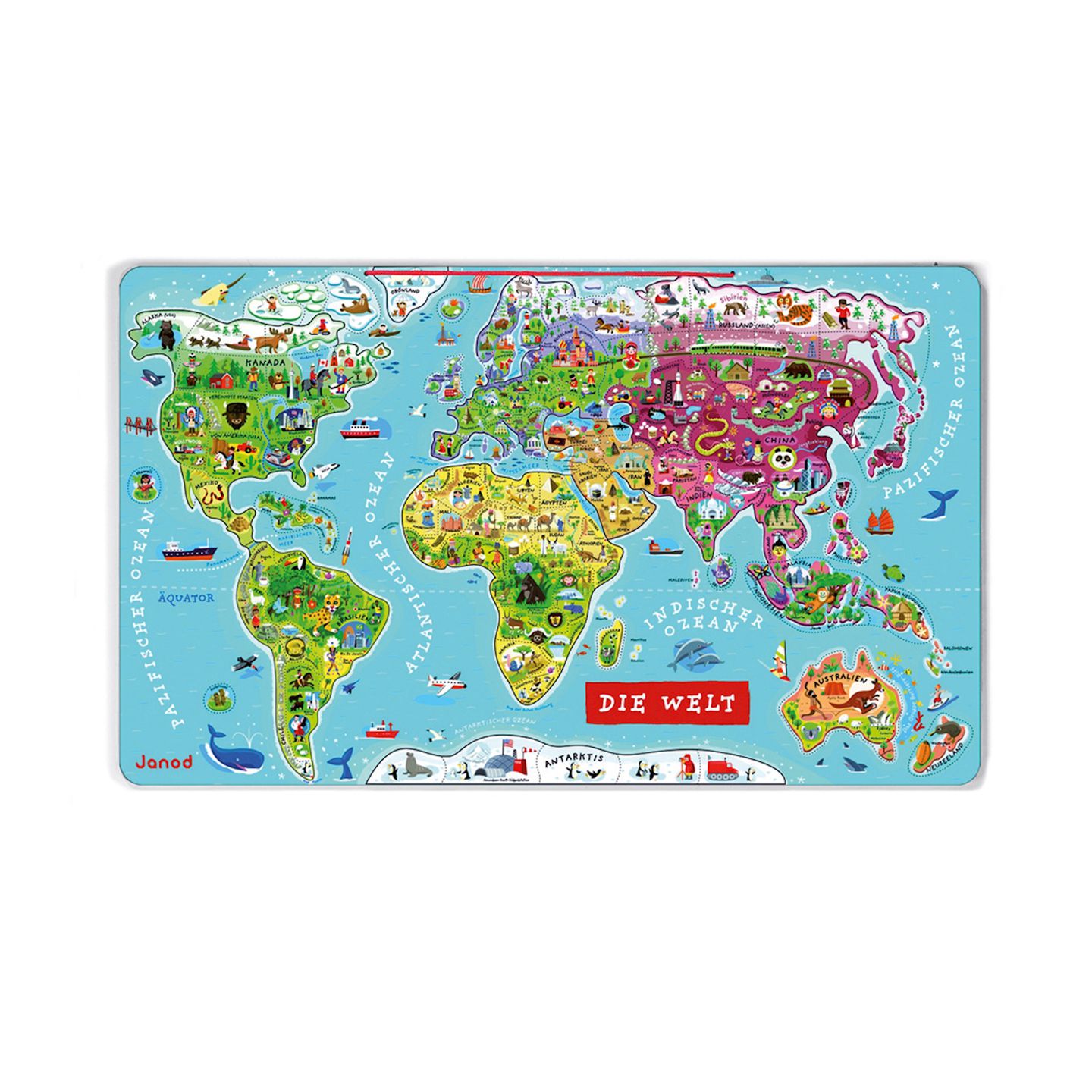 Weltkarte Magnettafel 92 Teile