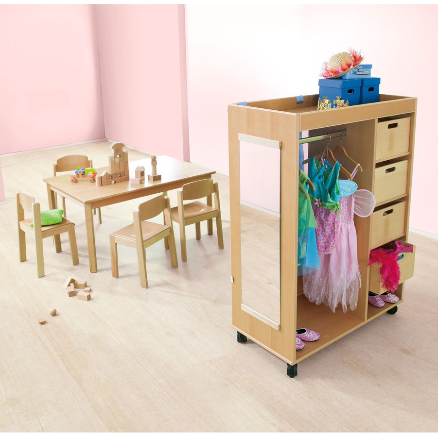 Rollenspiel-Garderobe in Buche, B 100 x H 138,5 x T 50 cm