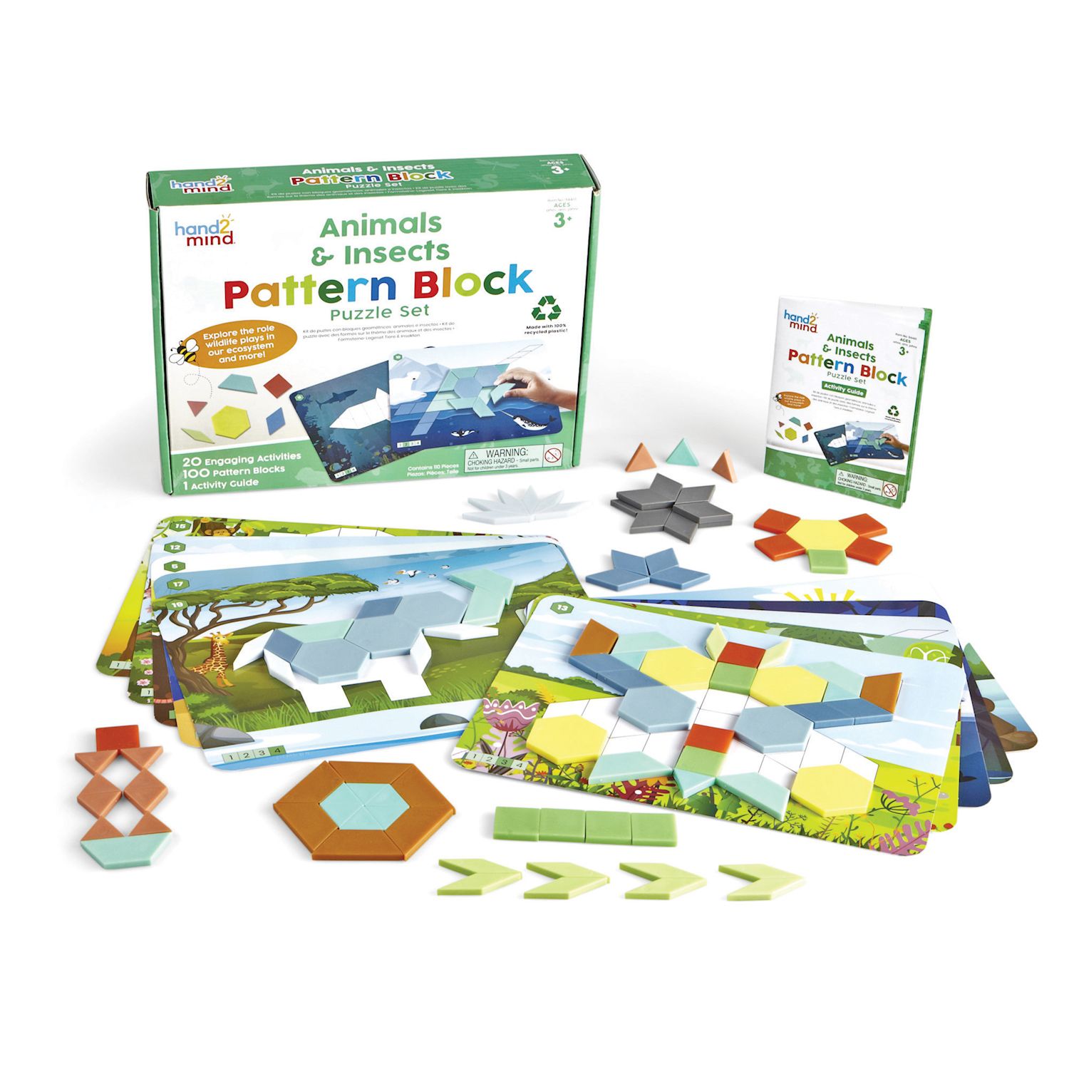 Tiere und Insekten Pattern Block Puzzle Set