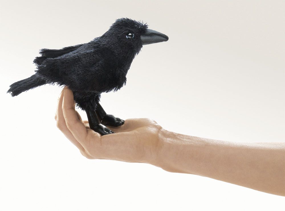 mini Rabe Fingerpuppe