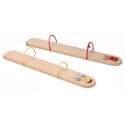 Massivholzskis für 2 Kinder, 50 cm