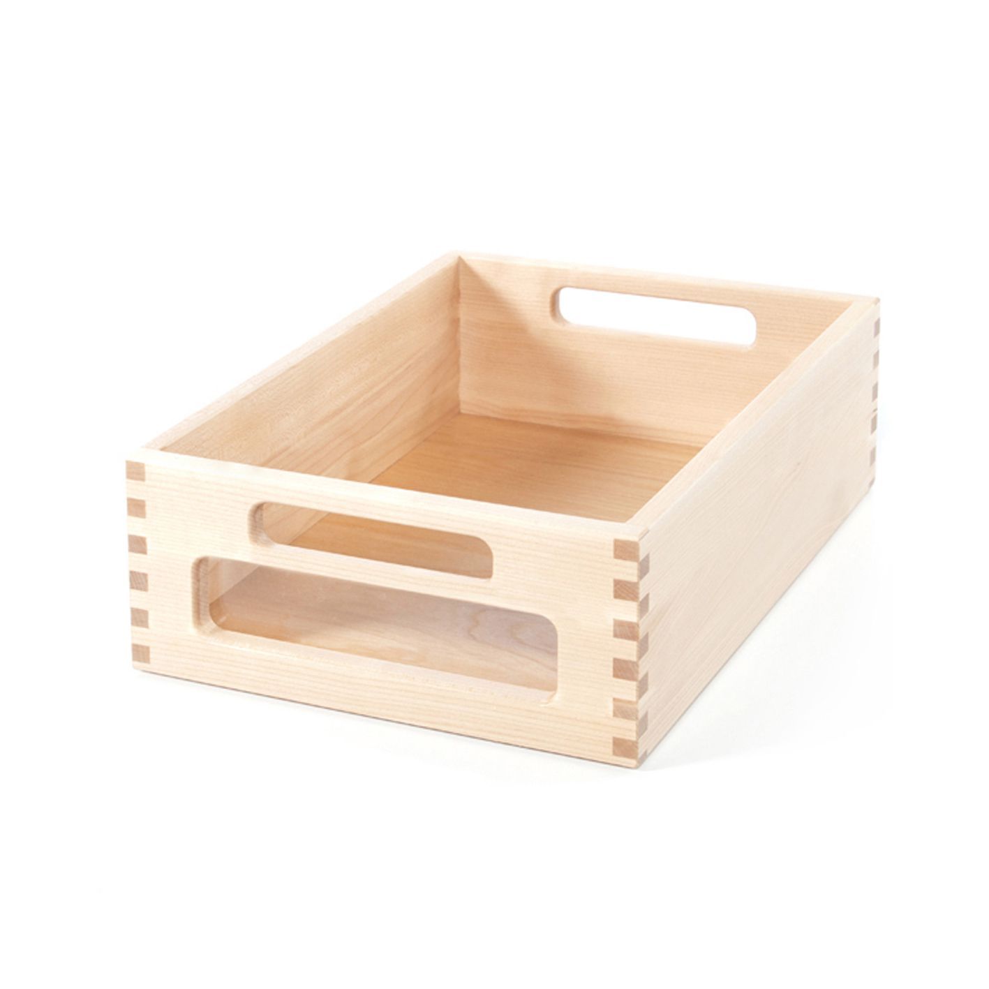 Materialkasten mit Acrylglasfenster, B 27 x H 12,2 x T 34,5 cm, Eiche massiv