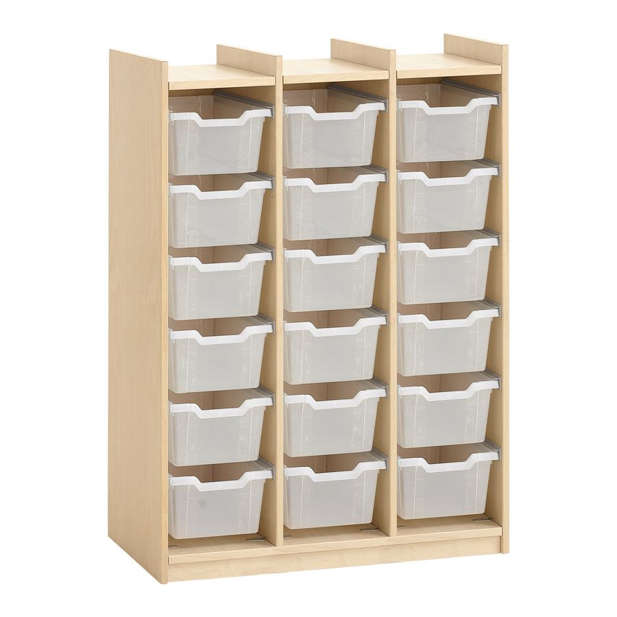 Stauraumschrank für 18 Kunststoffboxen