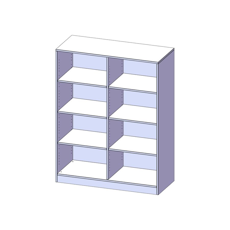 Regal mit Sockel und Mittelwand, 6 Einlegeböden, B 120 x H 154 x T 40 cm