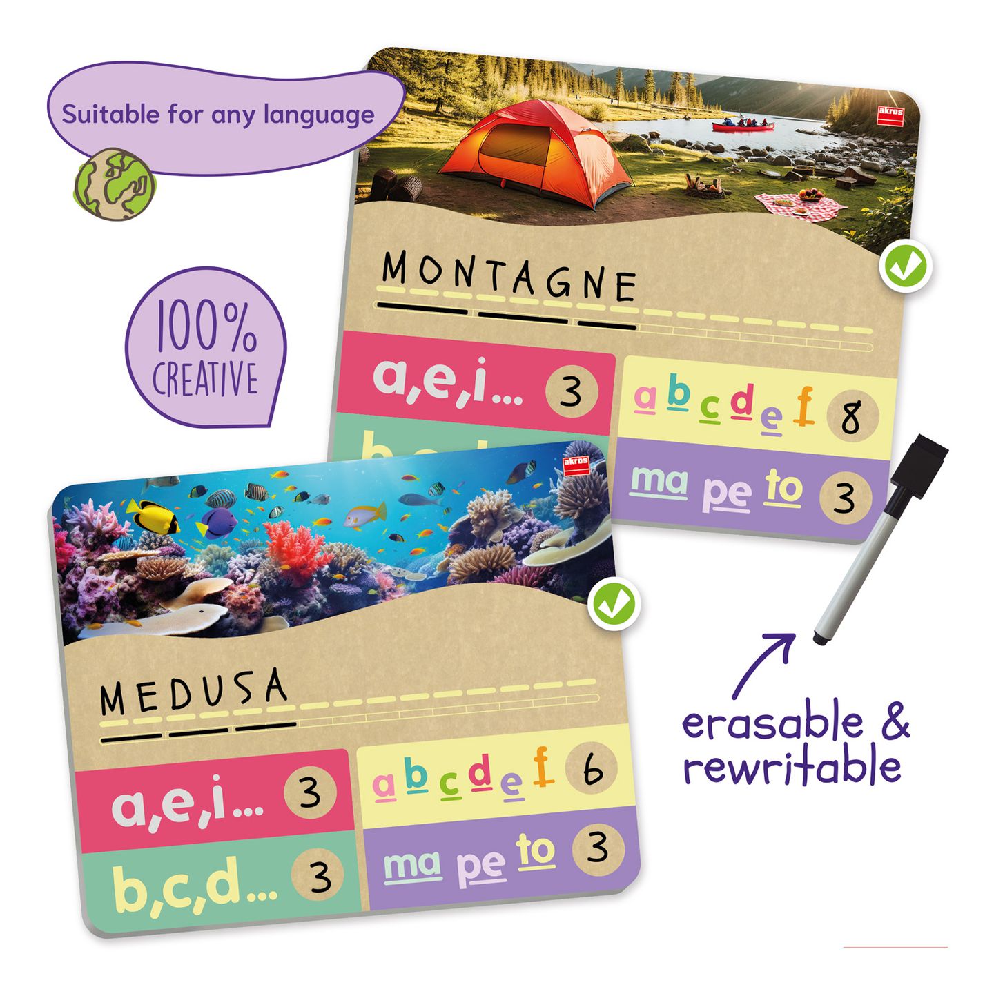 Buchstabieren und Silben bilden