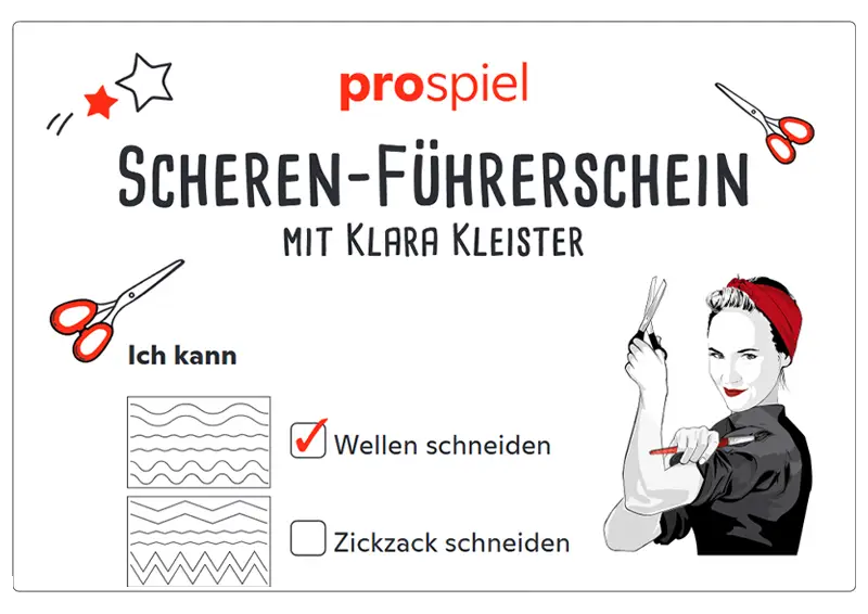 Scheren-Führerschein mit Klara Kleister