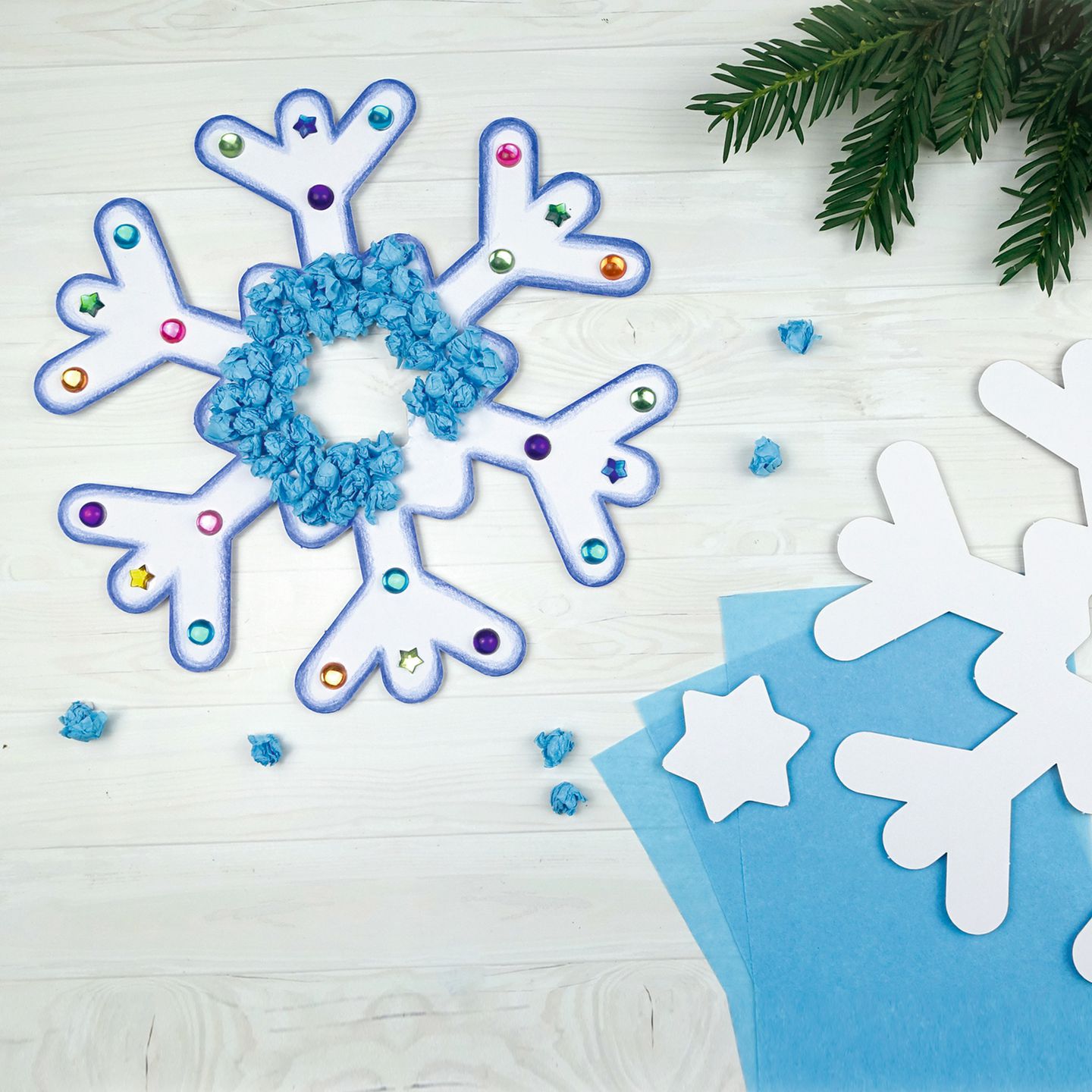 Blanko-Motive Schneeflocke, 20 Stanzbögen