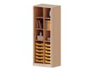 ErgoTray Schrank mit Sockel und Doppeltür, 12 flachen Boxen, B 70,3 x H 190 x T 50 cm