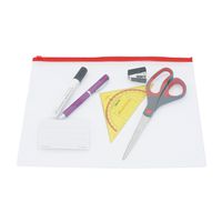 Set Utensilien-Taschen A4 transparent, 5 Stück