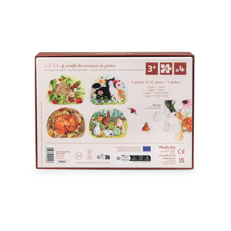 Mini Puzzle 4 x 12 Teile, 20,5 x 16 cm