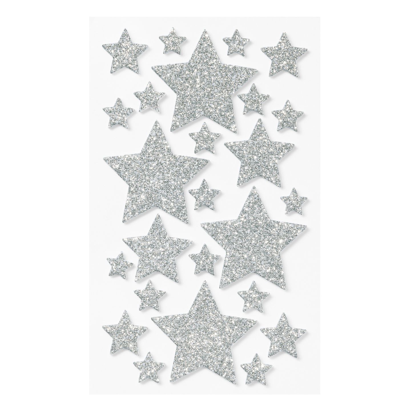 Moosgummi Glitter-Sticker Sterne selbstklebend, 50 Stk.
