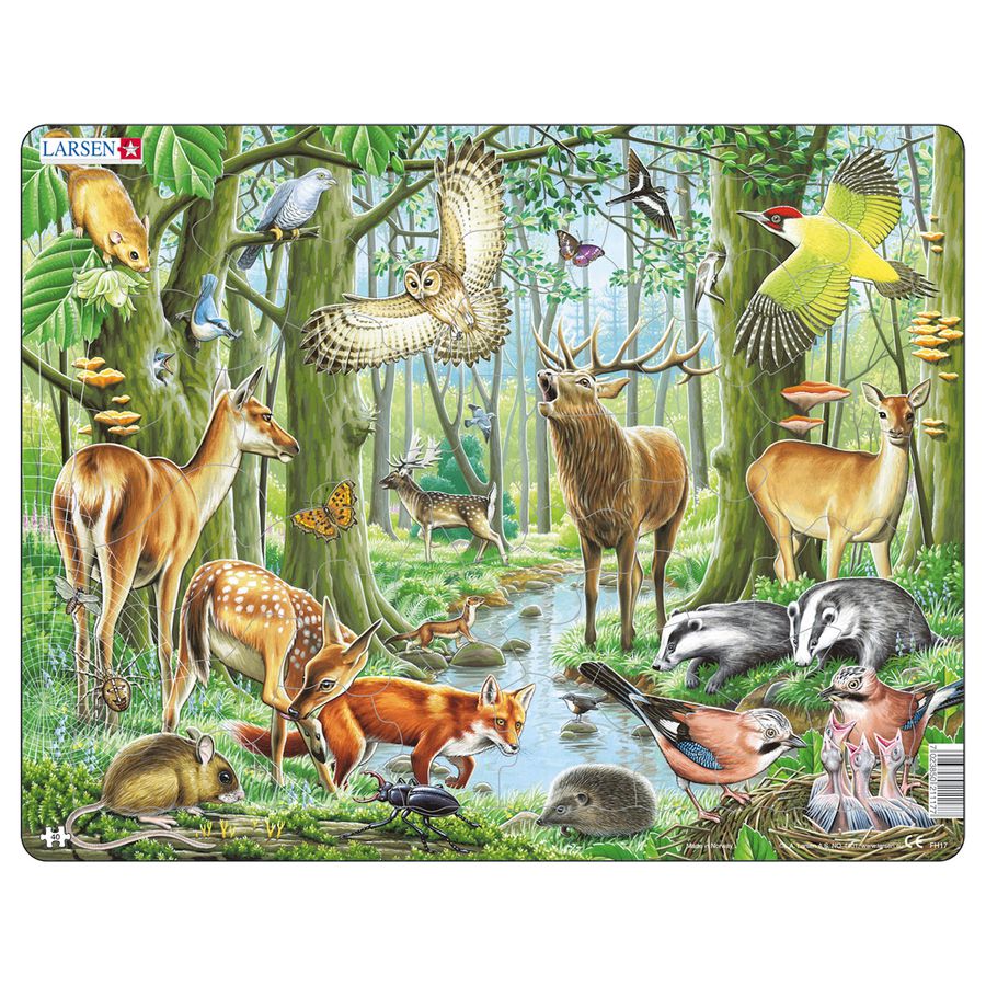 Tiere im Wald, Puzzle 40 Teile