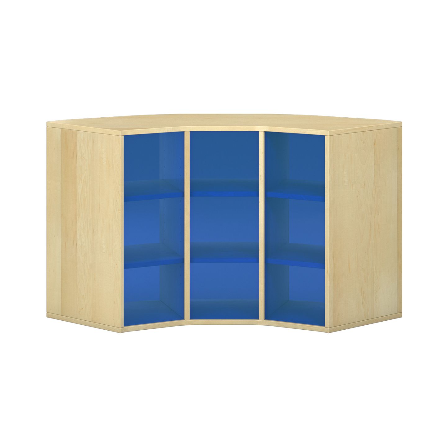 Pureo Regalschrank 90° offen Furnier, mit Acrylrückwand, 1 Einlegeboden, B 136,4 x H 75 x T 57,1 cm