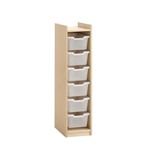 Stauraumschrank für 6 Kunststoffboxen, B 31 x H 122 x T 33 cm